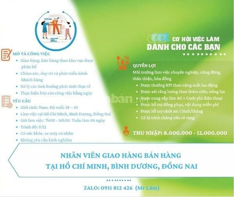 Cần nam giao hàng và bán hàng theo tuyến cố định Cần nam giao hàng và bán hàng theo tuyến cố định