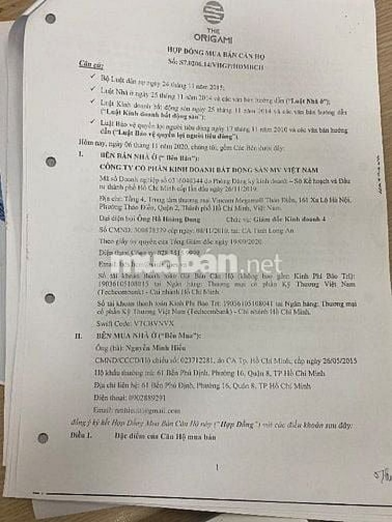 Thông báo mất hợp đồng mua bán căn hộ S7.0206.14 Thông báo mất hợp đồng mua bán căn hộ S7.0206.14