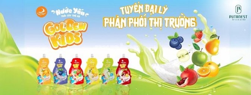 Tuyển đại lý nước yến trái cây Golden kids 230mg cho bé Tuyển đại lý nước yến trái cây Golden kids 230mg cho bé